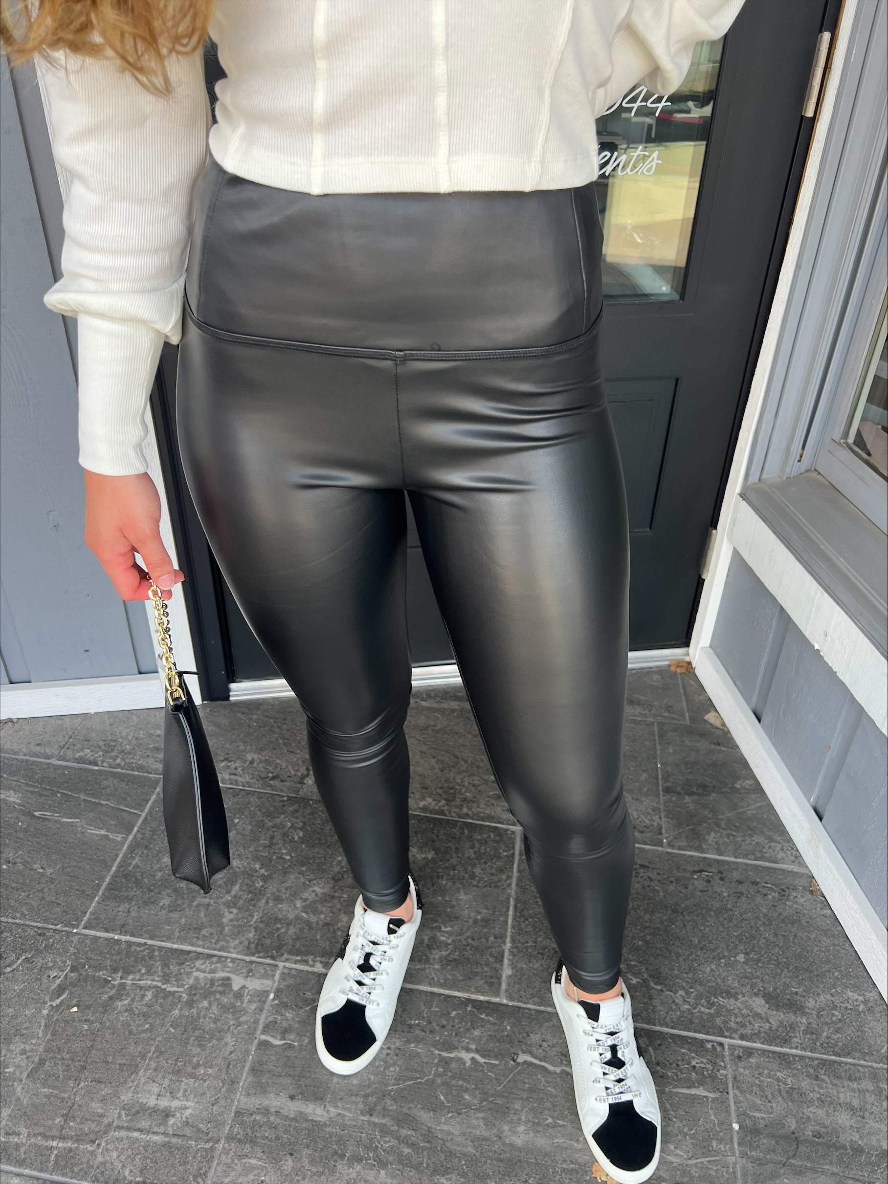 Black Delilah Leather Leggings - Final Sale